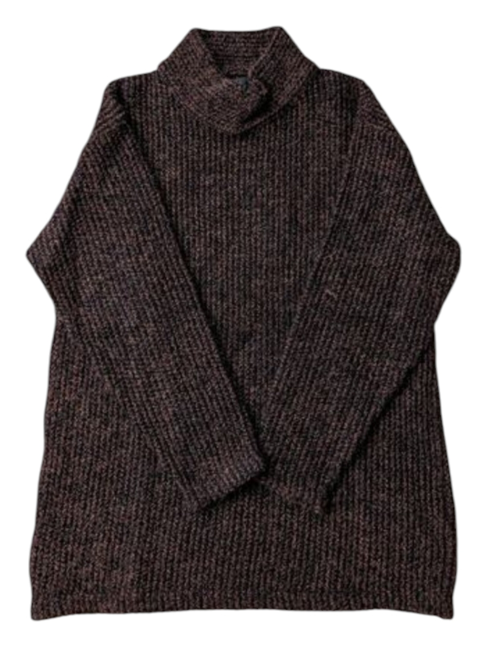 Peruvian Connection Brown Mock Neck Alpaca Sweater
